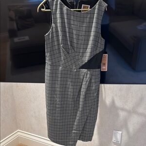 Nue by Shani Blue and Black Sheath Midi Dress